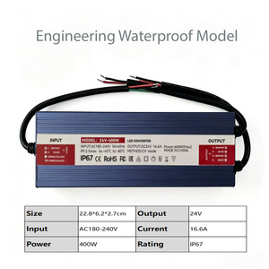 Waterproof Full Potting LED Power Supply <b>12V</b>/24V DC Driverless <b>Switching</b> Transformer 60W-600W True Wattage - Product Image 3