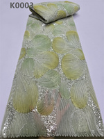 CHOCOO Vente en gros Tissu en dentelle de mousseline de polyester 100% maille perlée de marque QIDA avec perles et paillettes, largeur 51-52 pouces, pour vêtements et mariages