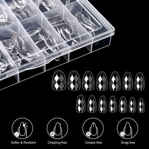 Özelleştirilmiş etiket yanlış tırnak tam kapak kare jel İpuçları özelleştirilmiş etiket yanlış tırnak yeni tasarım 3D elmas yanlış tırnak İpuçları - Product Image 3