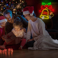 Gnome de Noël, Père Noël, enseigne au néon LED, lumière néon colorée de Noël pour la chambre des enfants, décoration de bar, décoration murale, enseignes électroniques