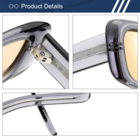 Lunettes de soleil en acétate épais personnalisées avec logo, verres TAC UV400, monture carrée classique pour hommes et femmes