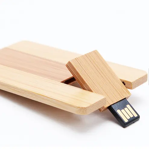 Chiavetta Usb a forma di carta di credito in legno personalizzata chiavetta USB in legno di bambù ecologico 8GB 16G 32G Pendrive in bambù