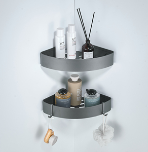 Wall Mounted Triangular Basket Aluminum Thick Bathroom Shelf Black Shelf <strong>Kitchen</strong> Bathroom Storage Space Wall <strong>Shower</strong> - Product Image 1