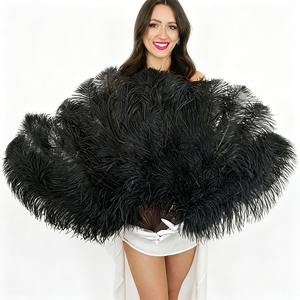 Abanico de Plumas de Avestruz Estilo Gótico Victoriano para Sesión de Fotos de Boda, Compromiso, Vampiro, Elfo, Condesa, Reina de Hielo, Hada de Primavera - Product Image 1