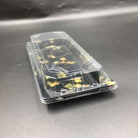 Boîte à sushi jetable de qualité supérieure, vente directe d'usine, en PVC de qualité alimentaire, couvercle noir avec feuille d'or, logo personnalisé, salade, hamburger