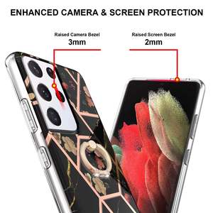 Señoras TPU for <span class=keywords><strong>Samsung</strong></span> <span class=keywords><strong>A13</strong></span> A33 A03 A73 Funda <span class=keywords><strong>de</strong></span> mármol for teléfono Funda <span class=keywords><strong>de</strong></span> lujo a prueba <span class=keywords><strong>de</strong></span> golpes con soporte para anillo - Product Image 1