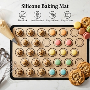 Maßgefertigte Schwarzkantige Silikon-Backmatte mit Macaron-Kreisen, Ungiftig, Geruchlos, Wiederverwendbar über 1000 Mal, Spülmaschinenfest - Product Image 3