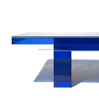 Acryl Klein Blue Konferenz tisch Modern Designer 6-Sitzer Rechteckige Esstische