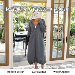 Custom Women's Regular Embroidered Knitted <b>Cardigan</b> Casual Hooded <b>Coat</b> Loose Full Sleeves Breathable Lined Streetwear Autumn - Product Image 3