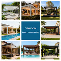 Pergola de jardin en aluminium 2x3 3x5 3x6m, gazebo, toit à lames orientables, LED, étanche, revêtement en poudre, motorisé, rétractable, barbecue en plein air