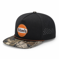 Casquette de baseball sportive en cuir personnalisée avec logo, perforations découpées au laser, imperméable, style A-Frame, pour activités de plein air