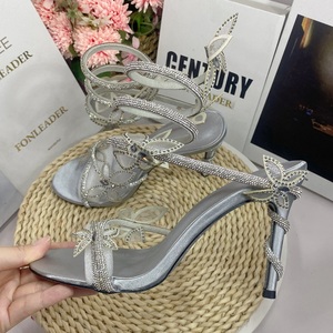 Talons Femmes Sandals 2025 New Designer Women Sexy Rhinestone Winding Stiletto Party Dress Shoes Ladies <b>Heels</b> - Product Image 1