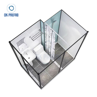 Belle unité de douche intégrée carrée préfabriquée moderne de luxe portable design simple modulaire préfabriqué salle de bain Pod avec toilette