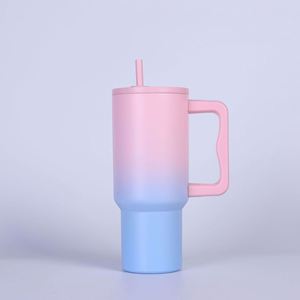 Gobelet isotherme de voyage pour voiture H4.0 avec poignée, 40 oz, couvercle, paille, antidérapant, OEM ODM, logo personnalisé - Product Image 1
