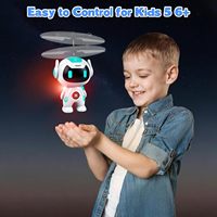 DWI Dowellin Fliegende Roboter-Spielzeuge für Kinder, Fliegender Ball Handgesteuerte Drohnen mit LED-Lichtern, Wiederaufladbare Mini-Drohne Helikopter