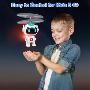 Juguetes de Robots Voladores DWI Dowellin para Niños, Drones de Bola <span class=keywords><strong>Voladora</strong></span> Operados a Mano con Luces LED, Mini Helicóptero Dron Recargable - Product Image 2