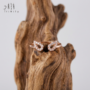 Wholesaler Self-owned Factory Manufacturer Export Stackable <b>Open</b> <b>Rings</b> Jewelry 18K Solid Rose Gold Real Natural Diamond <b>Ring</b> - Product Image 4