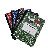 Cahier de composition bon marché format A4 ligné, relié par ruban, style imprimé avec reliure cousue, fournitures scolaires