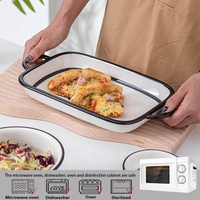 Offre Spéciale moderne Simple noir visage souriant Design ensemble de vaisselle en céramique assiette bol en gros pour la vaisselle à usage domestique