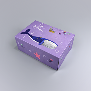 Caja de Envío Rectangular Morada con Impresión Personalizada, Caja de Embalaje de Papel con Diseño Oceánico Impreso en Offset - Product Image 1