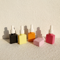 Flacon compte-gouttes rose flacon de sérum pour les soins de la peau 15ml flacon compte-gouttes en verre sérigraphie cosmétique or rose carré avec logo personnalisé
