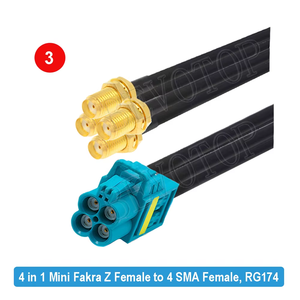 <span class=keywords><strong>RSBG</strong></span> Typ 4-in-1 Mini FAKRA auf 4 SMA Stecker/Buchse Verbinder RG174 Koaxialkabel 50 Ohm DC-6GHz 335V Max - Product Image 4