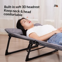Lit pliant avec cadre en métal, matériau ABS, design moderne, portable, fauteuil inclinable simple pour hôpital et camping