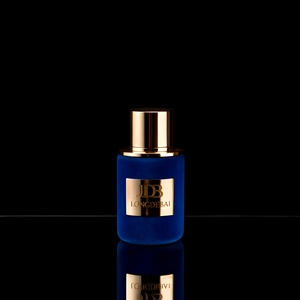 High End Flocking Blue 30ml Glass <b>Perfume</b> <b>Bottle</b> 50ml 100ml Crimp Round Velvet Empty <b>Perfume</b> Spray <b>Bottle</b> With Gold Magnetic Lid - Product Image 1