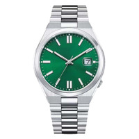 Montre Ctz West Rail pour homme, mouvement Citizen, quartz, acier inoxydable, calendrier, aiguilles, 40 mm, verre saphir, 50 m