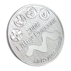 Espejo de Metal grabado en monedas de plata, recuerdo único en blanco - Product Image 1