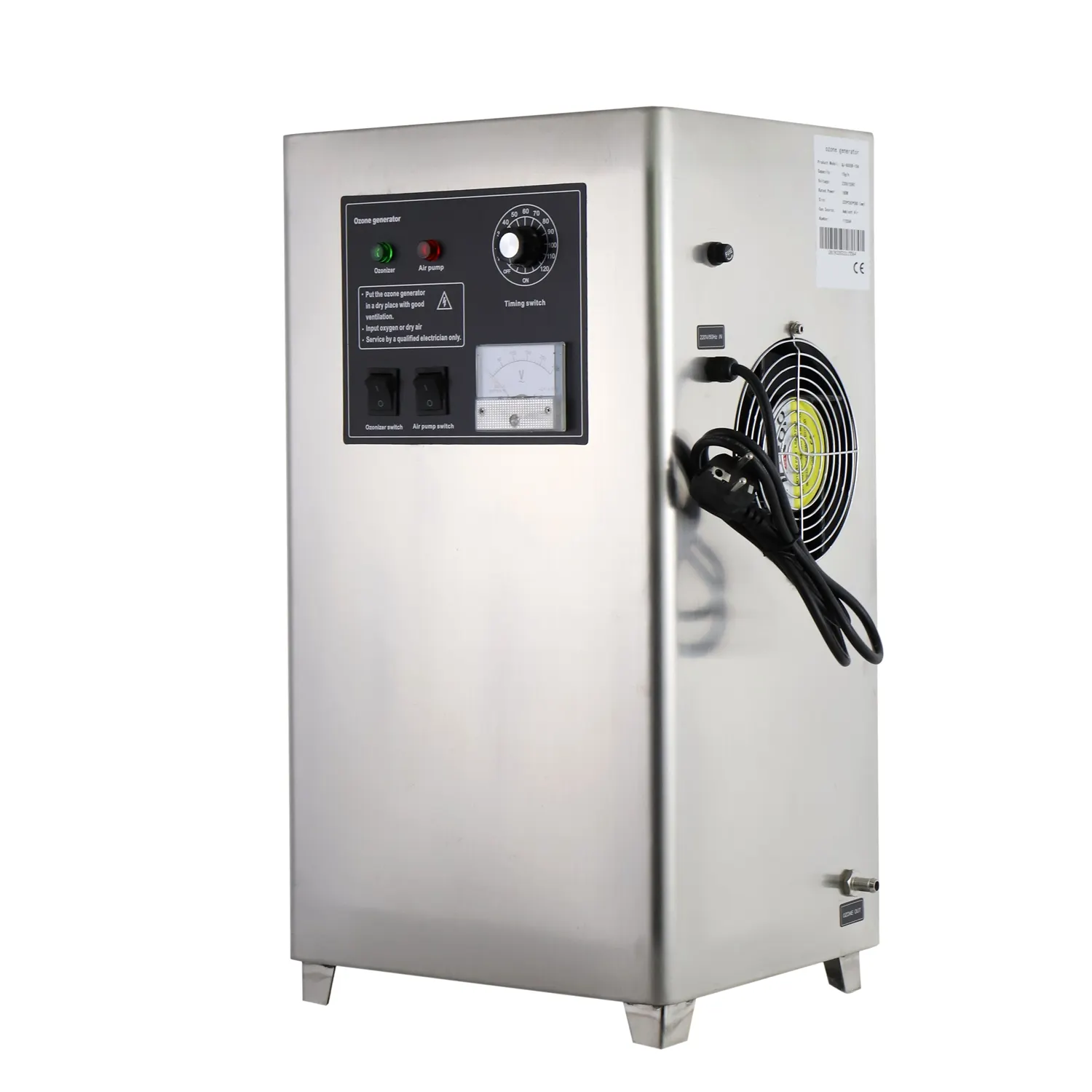 Máquina de ozono portátil de 10g para almacenamiento tanque de agua purificación de agua de ozono
