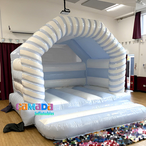 Castillo Inflable Azul Pastel y Blanco, Casa <span class=keywords><strong>de</strong></span> Juegos Inflable, Brincolín Comercial para Decoración <span class=keywords><strong>de</strong></span> Bodas, Fiestas, Eventos, <span class=keywords><strong>Alquiler</strong></span> Comercial - Product Image 3