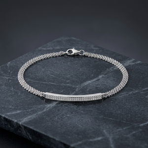 สร้อยข้อมือทองคำขาว 14K เพชรเลี้ยงในห้องปฏิบัติการ ขนาด 6.25 นิ้ว - Product Image 3