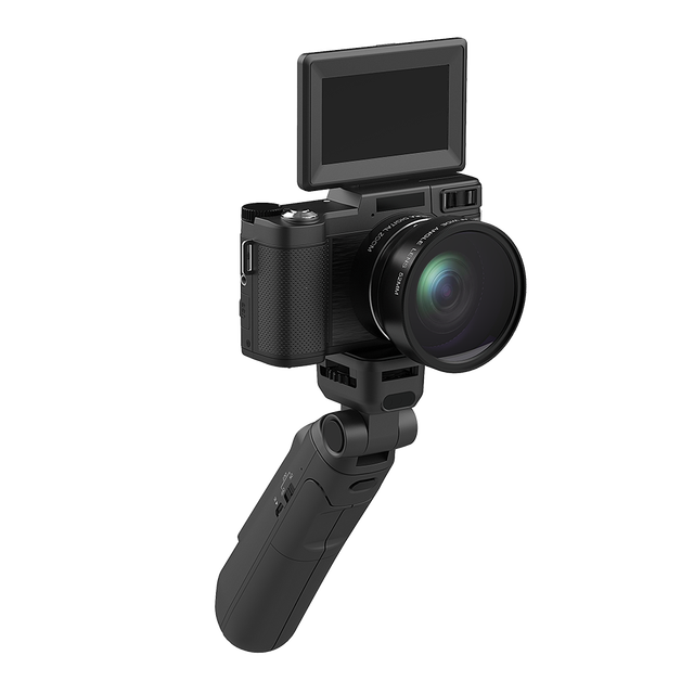Digital Camera 48MP 4K Digital Camera 180° Flip Display 16X Zoom AF Macro Anti-Shake Filter 1300mAh