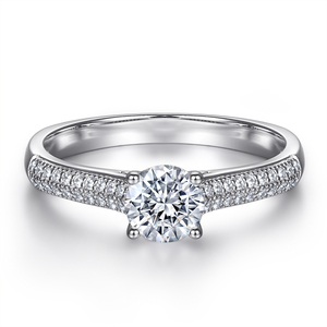 Personalized Custom <b>925</b> Sterling <b>Silver</b> Classic style Grade CZ Rhodium Plated Engagement <b>Ring</b> Women Parties Gift Anniversaries - Product Image 3