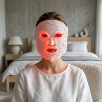 Masque facial LED EYCO personnalisé en silicone souple pour photothérapie NIR, masque facial LED infrarouge PDT pour la beauté, vente OEM