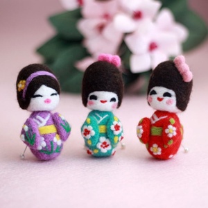 Kit de fieltro de costura DIY de nivel de principiantes, <span class=keywords><strong>Tutorial</strong></span> artesanal de fieltro itinerante de lana, Kimono 3D japonés, regalos novedosos para mujer, fieltro de aguja - Product Image 5