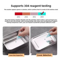 Unterteilte Doppelkammer Isolierte Lunchbox mit Schnappverschluss aus 304 Edelstahl Retro Tragbare Luftdichte Bento-Box