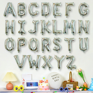 Bóng bay chữ cái A-Z siêu mềm 16 inch phù hợp cho các buổi tiệc sinh nhật, tiệc chào đón em bé và lễ rửa tội cô dâu. - Product Image 4