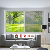 Ventana Corredera de Aluminio de Doble Acristalamiento, Estándar Australiano AS2047, de 3 Vías, Blanca/Negra, Diseño Moderno Resistente al Viento y al Agua