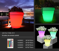 Pot de fleurs lumineux LED RGB à changement de couleur, grand format, pour extérieur, en plastique, avec télécommande, écologique, durable, pour la décoration intérieure
