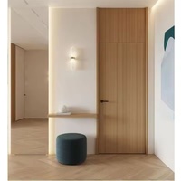 Porte cachée sans cadre intérieure 2025 en bois de teck massif, style minimaliste antivol, salle de bain, salon, taille personnalisable