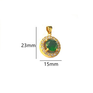 Solitaire Pendant Necklace Zinc Alloy Red Blue Green Zircon Claw Setting <b>Gift</b> Jewelry for Women - Product Image 5