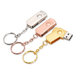 Waterproof Promotional Business Gifts Custom Colorful Metal Keychain U Disk Flash Drives Pendrive