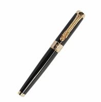 Jinhao 1200 luxe chinois Style bureau Premium cadeau doré tête de Dragon stylo pince calligraphie stylo à encre avec motif de sculpture
