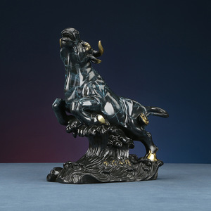 Figura de Toro de Cobre con Diseño de Grietas de Hielo, Decoración Feng Shui para el Hogar u Oficina, Pieza Única, Regalo de Año Nuevo Chino - Product Image 1