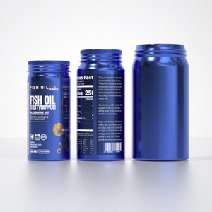 Food Grade Aluminum Fish Oil Storage Jar OEM Custom Printed Supplement <b>Container</b> Moisture Proof Lightweight <b>Pill</b> Tin - Product Image 3