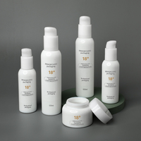 Cvnc — ensemble de conteneurs de cosmétiques, rond, en verre, pour crème de maquillage, vide, porcelaine blanche, bouteille à pompe en verre