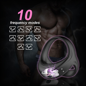 Anneau de pénis pour homme, essence de verrouillage, charge USB, <span class=keywords><strong>massage</strong></span> par vibration, jouets <span class=keywords><strong>BDSM</strong></span>, couleur personnalisée, marque Huawen - Product Image 4