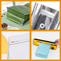 Pochette à café personnalisée mate, respectueuse de l'environnement, en aluminium, avec fermeture éclair, scellée sur huit côtés, avec impression personnalisée